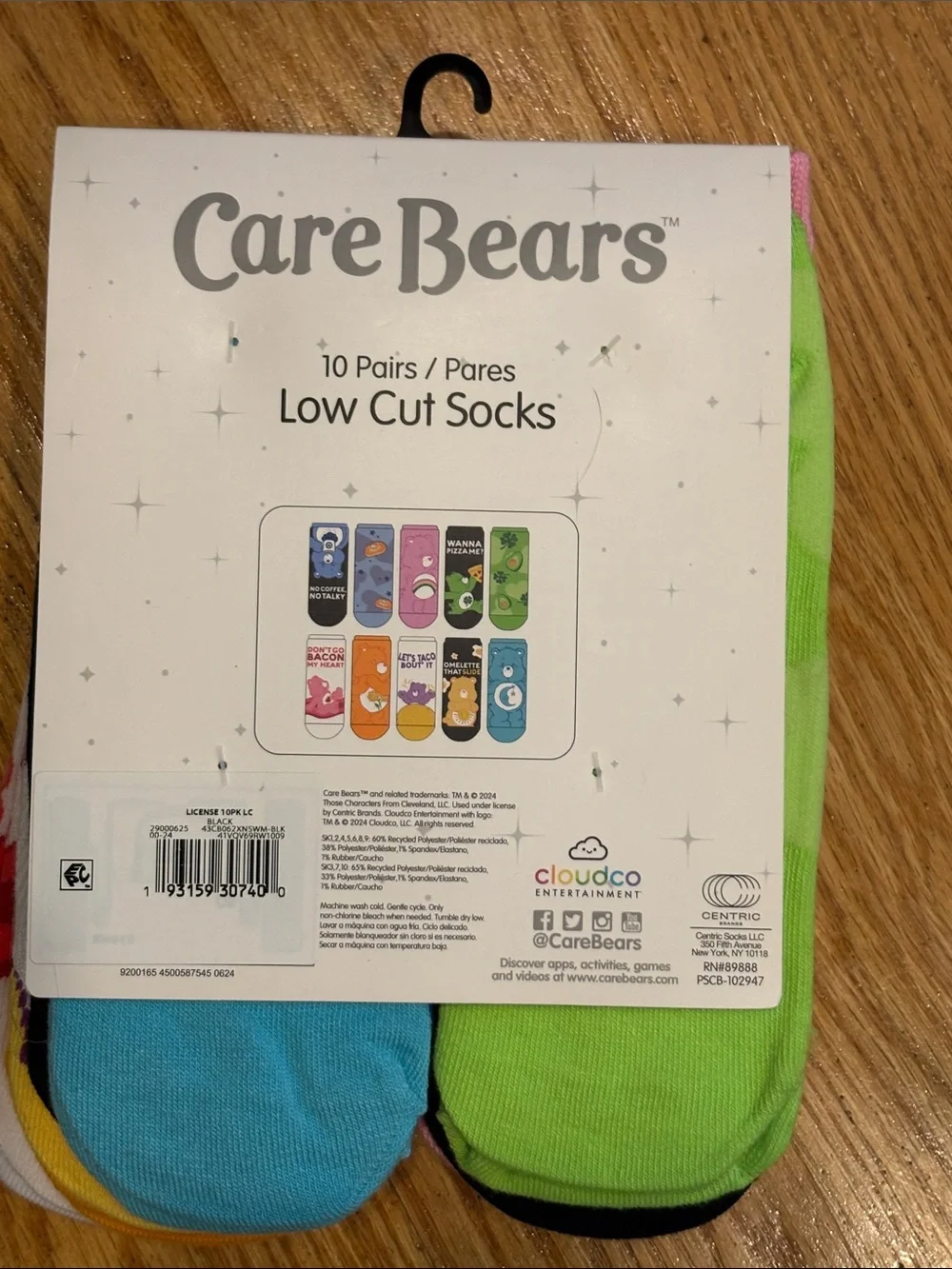 Care Bears Colorful Assorted Novelty No-Show Socks - 10 pack
